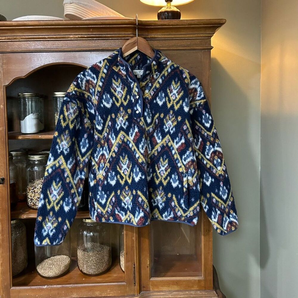 NWT Sherpa, Wonderly Studio Western Paisley Cowboy Aztec Pullover